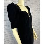 1980’s Cachet by Bari Protas Black Velvet Sweetheart puffy sleeve Dress medium Photo 5