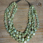 Vintage Green Coin Pearl Strand‎ Necklace Photo 0