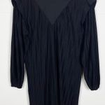 ZARA Dress Size Small Black Pleated Ruffle Long Sleeve High Neck Mini Photo 0