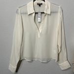 J.Crew NEW Bungalow Popover Shirt Crepe de Chine Ivory Small Normcore Capsule Photo 1