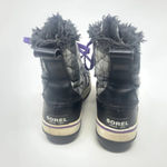 Sorel Tivoli II Leather Plaid Lace-Up Snow Boots Black Gray Purple Size US 5 Photo 5
