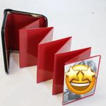 Vintage Retro Brown Leather Flat Clutch Accordion Photo Wallet Photo 0