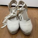 Stuart Weitzman Ivory beige espadrille wrap wedge heels size US 9.5 Photo 1