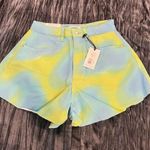 We Wore What Stylish Green and Yellow Women's Shorts by  size 26 Photo 0
