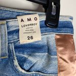 AMO Loverboy in indigo Adobe ribbon high rise ankle length jeans size 26 Blue Photo 9