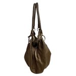 Carlo Dimo Pebbled Leather Shoulder Bag Bronze Brown Braided Strap Hobo Tote Photo 3