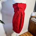 Vera Wang Lavender Label Dress Women 6 Red Linen Bustier Cocktail Party Y2K Purple Photo 7