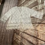 White Floral Lace Cardigan Beach Coverup Summer Spring Tomatogirl Cottagecore Photo 2
