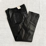 Reed Sportswear Black Leather Deadstock High Waist Straight Pants Trousers 10 Photo 1