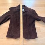 Live a Little  Women's Brown Suede 100% Leather Blazer Jacket Size S Button Front Photo 2