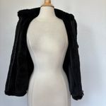 Jaclyn Smith Solid Black Faux Fur Trim Vest Photo 2