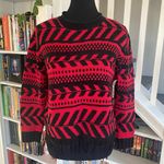 Vintage Monterey by Korea Red & Black Fringe Sweater Size M Photo 0