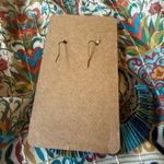 Boho Statement Earrings Bronze Filigree Blue Thread Wrap Large Drop Dangle Photo 2