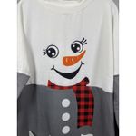 Snowman Tunic Shirt Womens Small Gray White Red Plaid Scarf Winter Holiday Top Photo 1