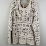 POL Almond White Soft Knit Pom Pom Drawstring Sweater Hoodie Photo 8