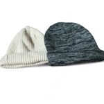 Two Tone Knit Beanie Hats Women's Set 2 Bundle Photo 1