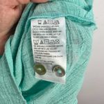 Joan Rivers Shirt XL Teal Textured Gauze Cotton LAGOM Coastal Boho Resort Indie Green Photo 4