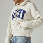 Lucky Brand Chill at Home Logo Fleece Pullover Hooded Sweatshirt Photo 1