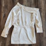 Retrofête Retrofete Elio Dress in Ivory One Shoulder Long Sleeve Size Large Photo 2