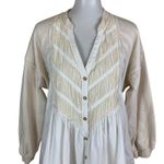 Anthropologie Pilcro  Boho Button Front Tunic Dress Cottagecore Layered XS Photo 2