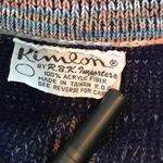 Vintage 60s 70s acrylic striped southwestern Western Cowichan sweater womens M L Blue Size M Photo 9