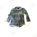 Polly Esther Women's Plaid Flannel Button Down Shirt Top Green Black White Photo 4