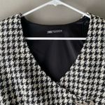 ZARA sz S tweed houndstooth jewel pins cropped blazer Photo 2