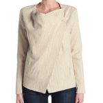 BLANK NYC Denim Pinstriped Cream Jacket Size XS Photo 0