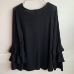 Style & Co  Black Triple Bell Long Sleeve Blouse Photo 1