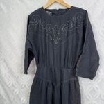 PG Collections Western Style Black Denim Dress with White Embroidery Size 10 Photo 11