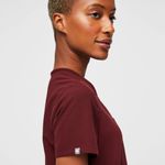FIGS Women's Catarina One Pocket Scrub Top in Burgundy, Size Large Photo 3