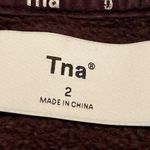 Tna Cozy Fleece Boyfriend Crew Sweatshirt Relaxed Maroon 2 Large Purple Photo 1