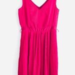 White House | Black Market WHBM Dress 4 Crimson Red Flowing Micro Pleated Holiday Christmas Party Cocktail Photo 7