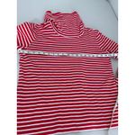 Jones New York Women's Red White Stripe Cowl Neck 100% Cotton Long-sleeved Shirt Top L Holiday Photo 6
