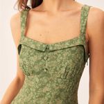 Rihoas Green Floral Square Neck Slip Midi Dress Size XS Photo 3