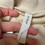 Nap Drawstring Hem Cotton Oversized Pocket Sweatshirt Beige/ Pale Yellow Size M Size M Photo 2