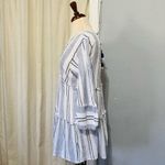 Blue Island  Women Boho Swim Cover Up Blue/White/Stripe Long Bell Sleeve Sz S Photo 3