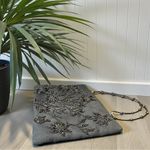 Bebe Black Beaded Evening Purse – Floral Shoulder Bag Photo 3