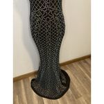 Windsor  Prom Homecoming Pageant Dress Small Black Bodycon Mermaid Beaded Halter Photo 8