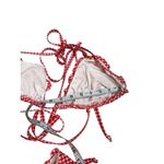 Good American Gingham Bikini Set Red White Check Halter High Waist Womans 4XL Photo 7
