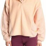 Adidas Essentials Golden Logo Sherpa Fleece Hoodie Blush Gold NWT Photo 0