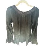 First vision top women’s size medium black embroidered cotton flare sleeves VTG Photo 2