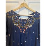 Anthropologie Crewneck Embroidered Tunic Dress Size XL Petite Short Navy Blue Photo 5