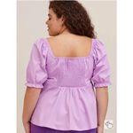 Torrid NWT  Disney Tangled Rapunzel Peplum Top Purple Stretch Poplin‎ Size 3X Photo 1
