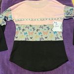 No Boundaries  like new size small long sleeve pink black & butterflies T-shirt Photo 6