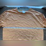 Free People New  Classic Striped Crewneck Sweatshirt Tangerine Combo‎ small Photo 6