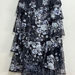 Notte Marchesa  Embroidered Glitter Tulle Asymmetrical Ruffle Tiered Dress Photo 6