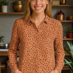 Scotch & Soda  Leopard Print Long Sleeve Buttonup Casual Career Artsy Ecelectic L Photo 0