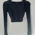 Forever 21 Black Top with Mesh Sleeves Photo 0