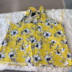 Banana Republic BNWT  linen yellow and white floral top size Medium Photo 2